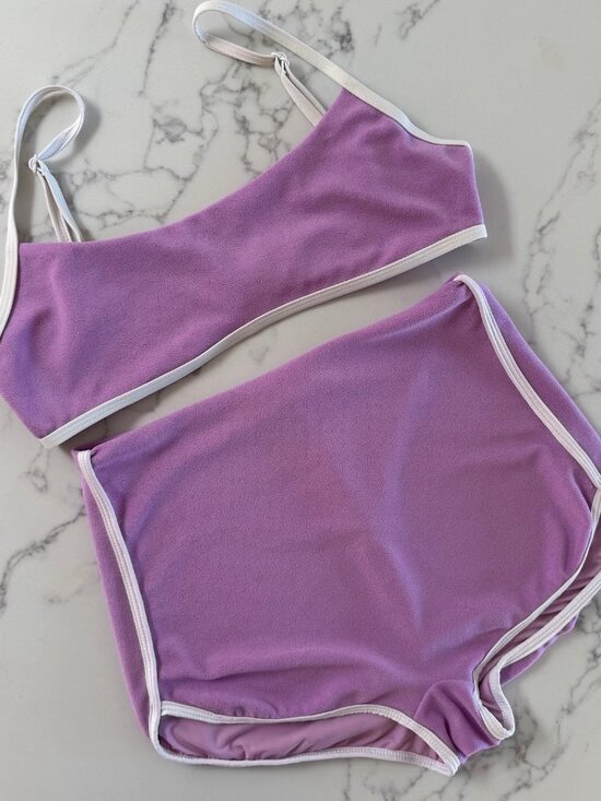 Rhythm. Other - Rhythm Terry Bandeau Top & Terry Surf Shorts SET - Lavender - Size S/M